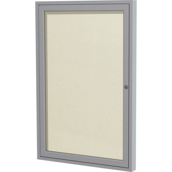 Ghent 1 Door Enclosed Vinyl Bulletin Board with Satin Frame1