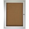 Ghent 1 Door Enclosed Natural Cork Bulletin Board with Satin Frame1