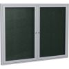 Ghent 2 Door Enclosed Vinyl Bulletin Board with Satin Frame1