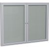 Ghent 2 Door Enclosed Vinyl Bulletin Board with Satin Frame1