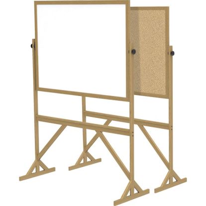 Ghent Reversible Cork Bulletin Board/Whiteboard with Wood Frame1