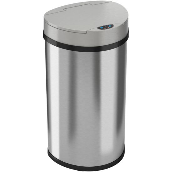 HLS Commercial 13-Gallon Semi-Round Sensor Trash Can1