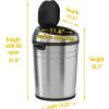 HLS Commercial XL Round Stainless Sensor Trash Can5