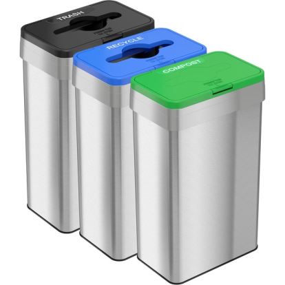 HLS Commercial 21-Gallon Trash/Recycle/Compost Can Set1