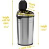 HLS Commercial XL Round Stainless Sensor Trash Can5