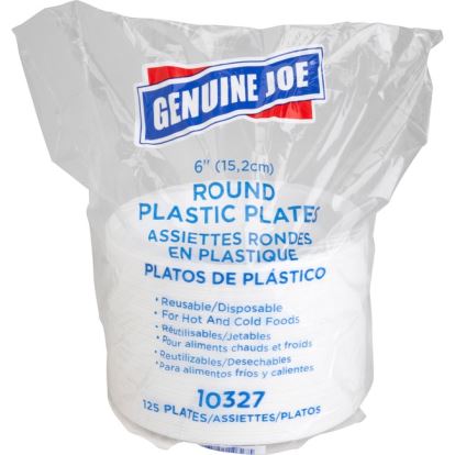 Genuine Joe Round Plastic Plates1
