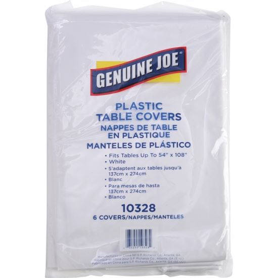 Genuine Joe Plastic Rectangular Table Covers1