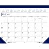 Recycled Academic Desk Pad Calendar, 18.5 x 13, White/Blue Sheets, Blue Binding/Corners, 14-Month (July to Aug): 2021 to 20221