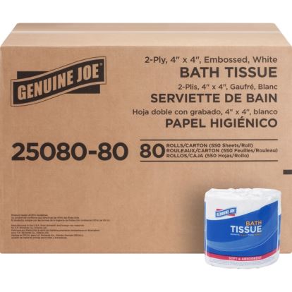 Genuine Joe Embossed Roll Bath Tissue1