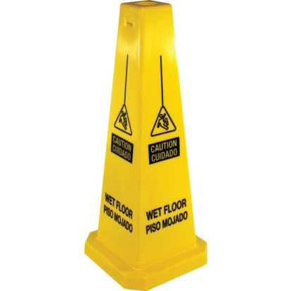 Genuine Joe Bright Four-sided Caution Safety Cone1