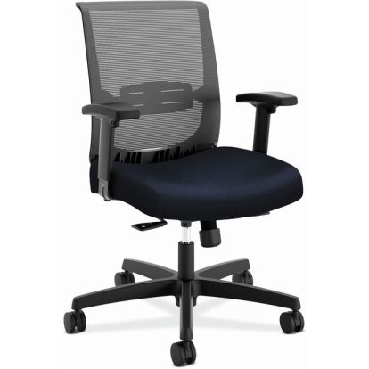 Convergence Mid-Back Task Chair, Synchro-Tilt and Seat Glide, Supports Up to 275 lb, Navy Seat, Black Back/Base1
