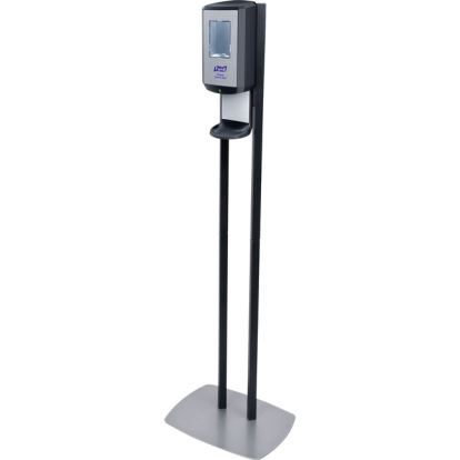 CS6 Hand Sanitizer Floor Stand with Dispenser, 1,200 mL, 13.5 x 5 x 28.5, Graphite/Silver1