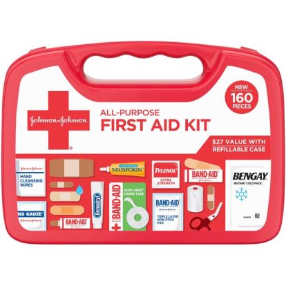 All-Purpose First Aid Kit, 160 Pieces, Plastic Case1