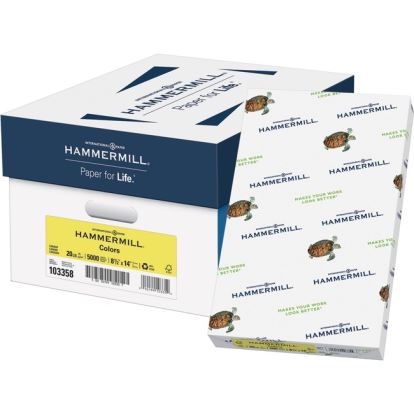 Hammermill Paper for Copy 8.5x14 Colored Paper - Canary - Recycled - 30% Fiber Recycled Content1