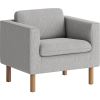 Parkwyn Series Club Chair, 33" x 26.75" x 29", Gray Seat, Gray Back, Oak Base1
