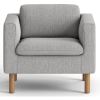 Parkwyn Series Club Chair, 33" x 26.75" x 29", Gray Seat, Gray Back, Oak Base3