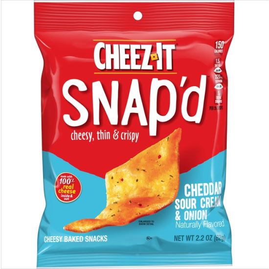 Cheez-it Snap'd Crackers, Cheddar Sour Cream and Onion, 2.2 oz Pouch, 6/Pack1