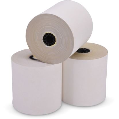 Impact Printing Carbonless Paper Rolls, 3" x 90 ft, White/Canary, 50/Carton1