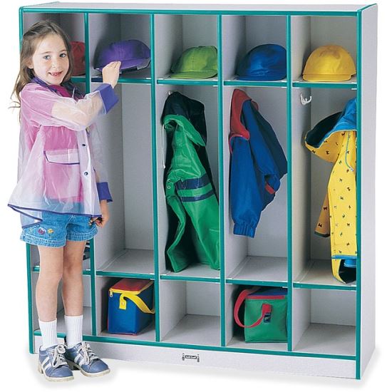 Jonti-Craft Rainbow Accents 5-section Coat Locker1