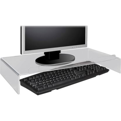 Kantek Acrylic Monitor Stand with Keyboard Storage1