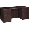 Lorell Prominence 2.0 Espresso Laminate Double-Pedestal Desk - 5-Drawer1