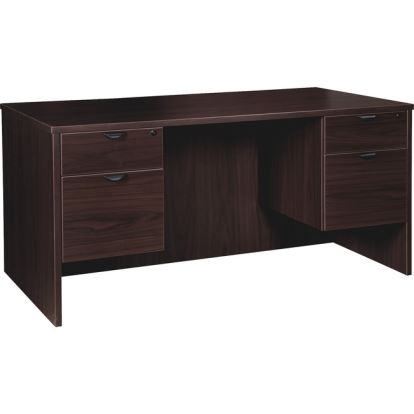 Lorell Prominence 2.0 Espresso Laminate Box/File Double-Pedestal Desk - 2-Drawer1