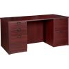 Lorell Prominence 2.0 Mahogany Laminate Double-Pedestal Desk - 5-Drawer1