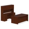 Lorell Prominence 2.0 Mahogany Laminate Double-Pedestal Desk - 5-Drawer5