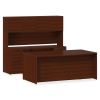 Lorell Prominence 2.0 Mahogany Laminate Double-Pedestal Desk - 5-Drawer8