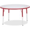 Jonti-Craft Berries Elementary Height Gray Top Color Edge Round Table1
