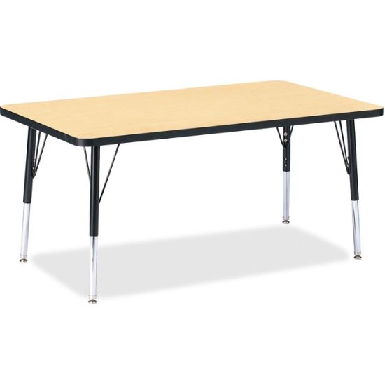 Jonti-Craft Berries Height Maple Top Black Edge Rectangle Table1