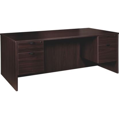 Lorell Prominence 2.0 Espresso Laminate Double-Pedestal Desk - 2-Drawer1