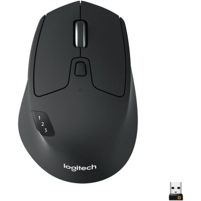 Logitech M720 Triathlon Multi-Device Wireless Mouse, Bluetooth, USB Unifying Receiver, 1000 DPI, 8 Buttons, 2-Year Battery, Compatible with Laptop, PC, Mac, iPadOS - Black1