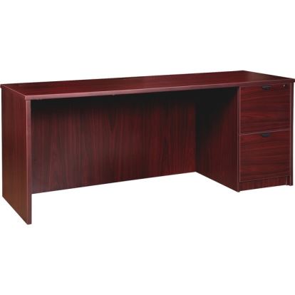 Lorell Prominence 2.0 Mahogany Laminate Right-Pedestal Credenza - 2-Drawer1