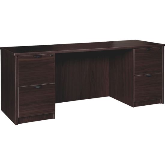 Lorell Prominence 2.0 Espresso Laminate Double-Pedestal Credenza - 2-Drawer1