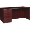 Lorell Prominence 2.0 Mahogany Laminate Box/Box/File Left-Pedestal Desk - 3-Drawer1