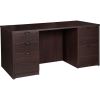 Lorell Prominence 2.0 Espresso Laminate Double-Pedestal Desk - 5-Drawer1