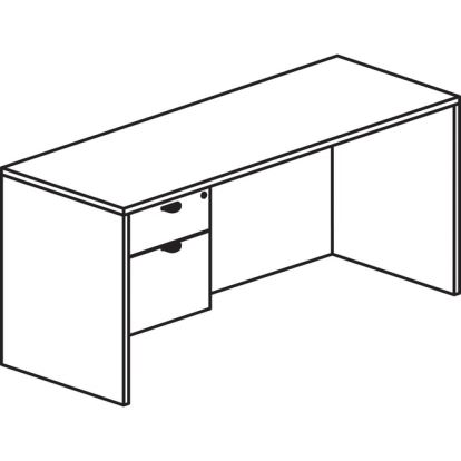 Lorell Prominence 2.0 Gray Elm Laminate Desk Unit1