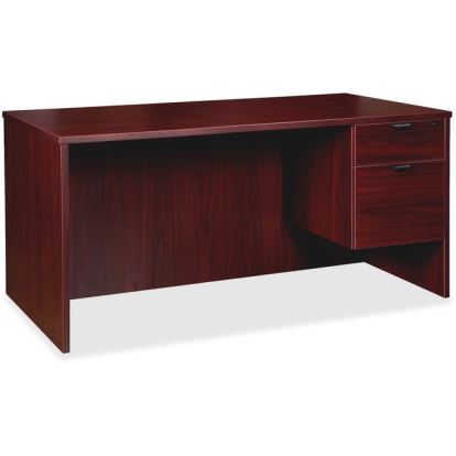 Lorell Prominence 2.0 Mahogany Laminate Box/File Right-Pedestal Desk - 2-Drawer1