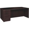 Lorell Prominence 2.0 Espresso Laminate Left-Pedestal Bowfront Desk - 3-Drawer1