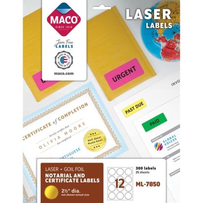 MACO Laser Gold Foil Notarial & Certificate Labels1