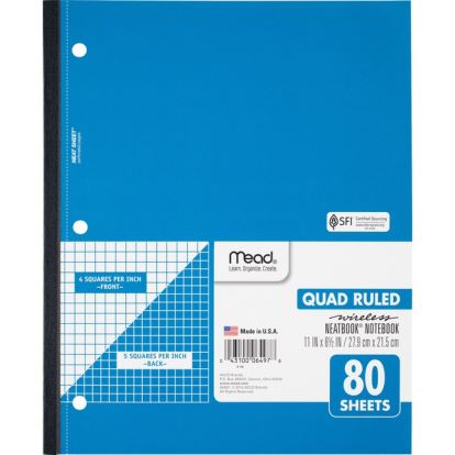 Mead Quad Wireless Neatbook Notebook - Letter1