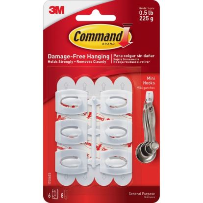 Command Mini White Hooks with White Strips1