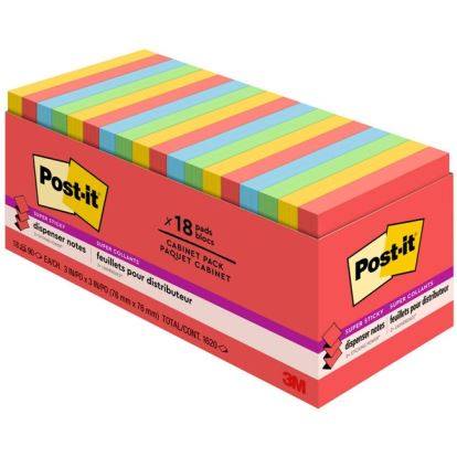 Post-it&reg; Super Sticky Dispenser Notes - Playful Primaries Color Collection1
