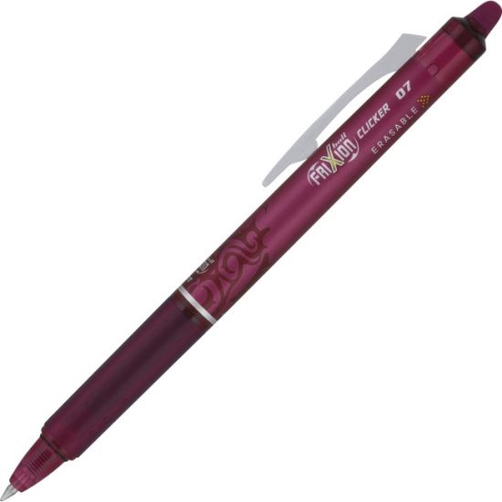 FriXion Clicker Erasable Gel Pen, Retractable, Fine 0.7 mm, Burgundy Ink, Burgundy Barrel, Dozen1