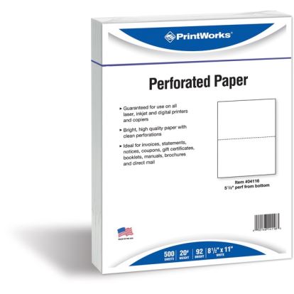 PrintWorks Professional Pre-Perforated Paper for Statements, Tax Forms, Bulletins, Planners & More1