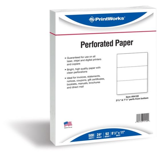 PrintWorks Professional Pre-Perforated Paper for Invoices, Statements, Gift Certificates & More1