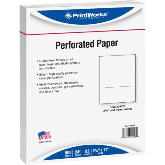 PrintWorks Professional Pre-Perforated Paper for Invoices, Statements, Gift Certificates & More1