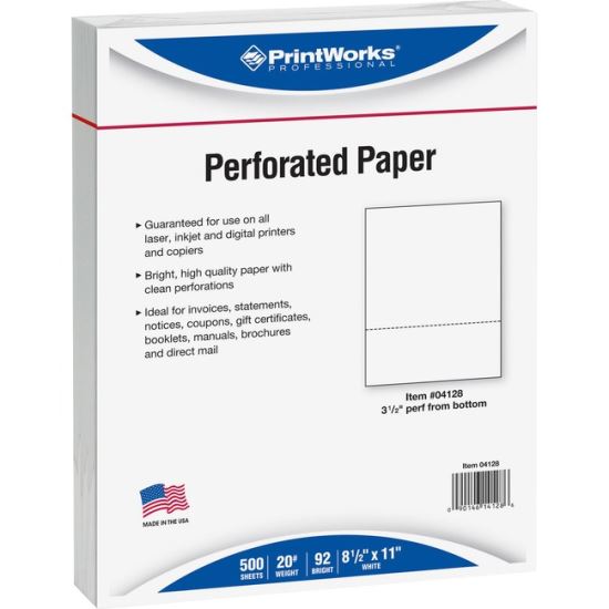 PrintWorks Professional Pre-Perforated Paper for Invoices, Statements, Gift Certificates & More1