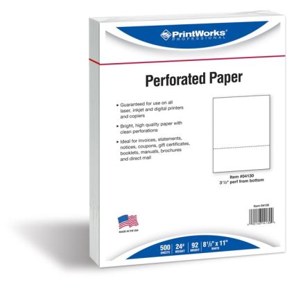 PrintWorks Professional Pre-Perforated Paper for Invoices, Statements, Gift Certificates & More1